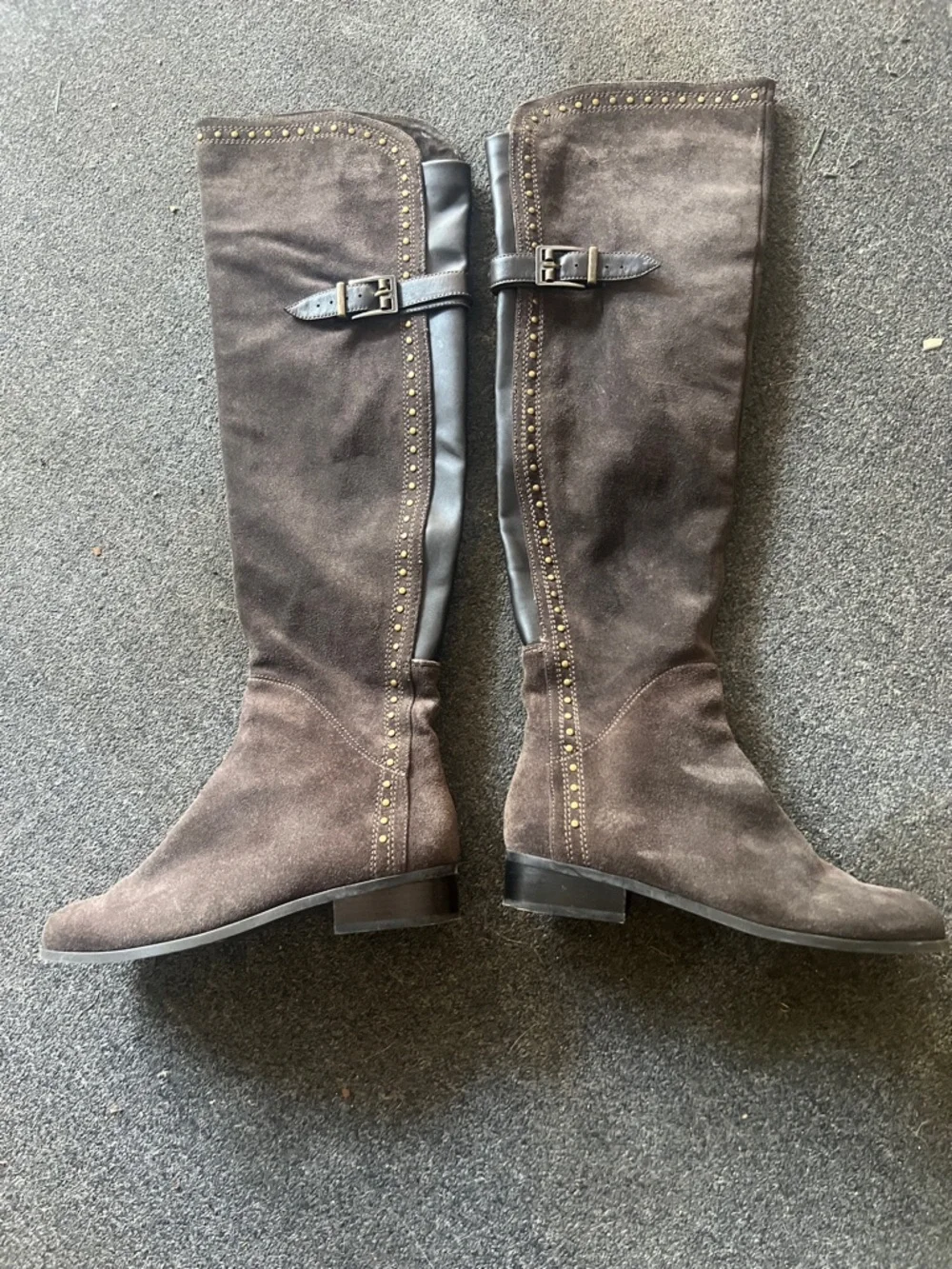 Women's Flat Over The Knee Boots Suede Platform Thigh High Boots Rivet festival